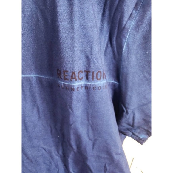Kenneth Cole Shirt Men Large L Deep Atlantic Reaction Graphic-Print Short Sleeve - Picture 7 of 8